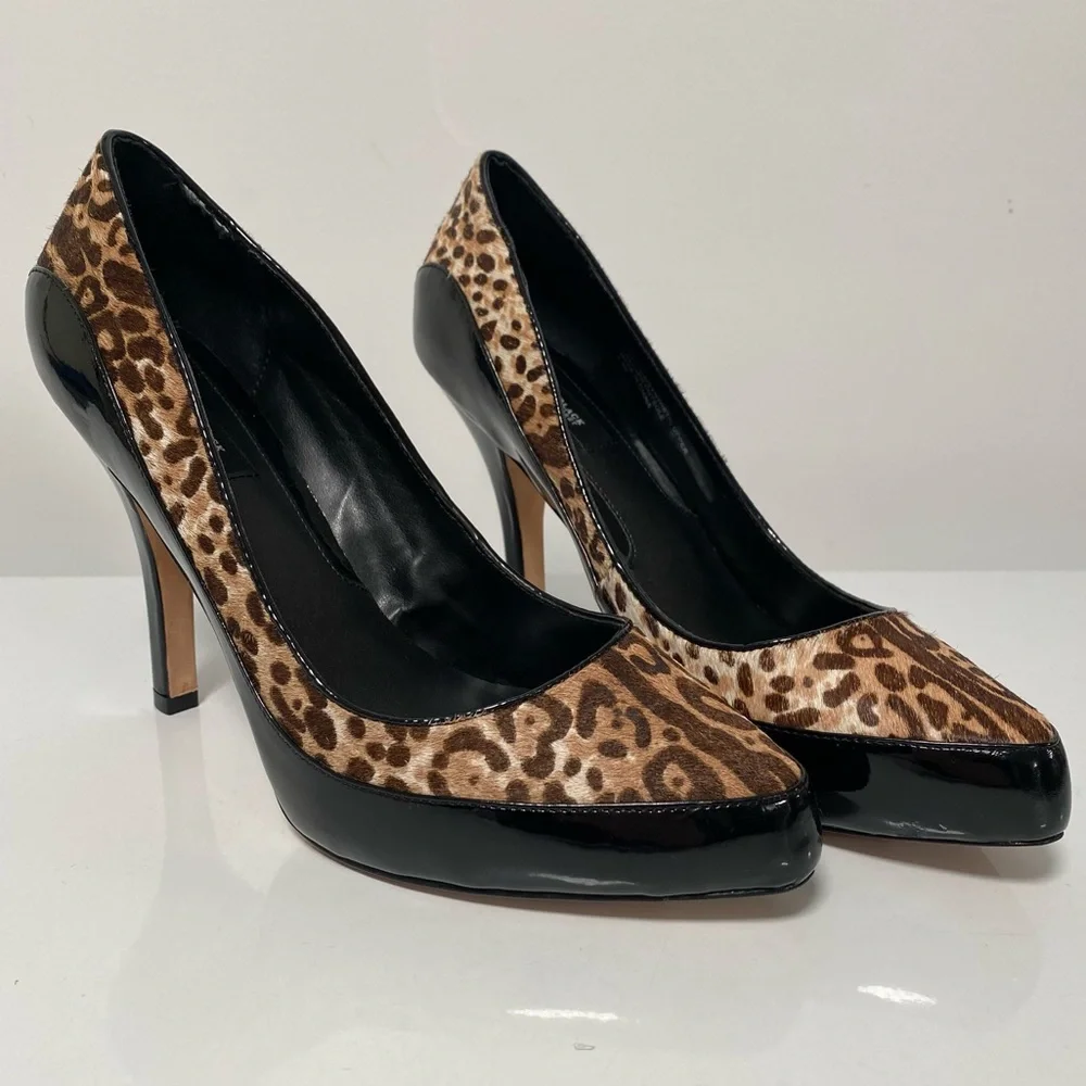Leopard print platform heels